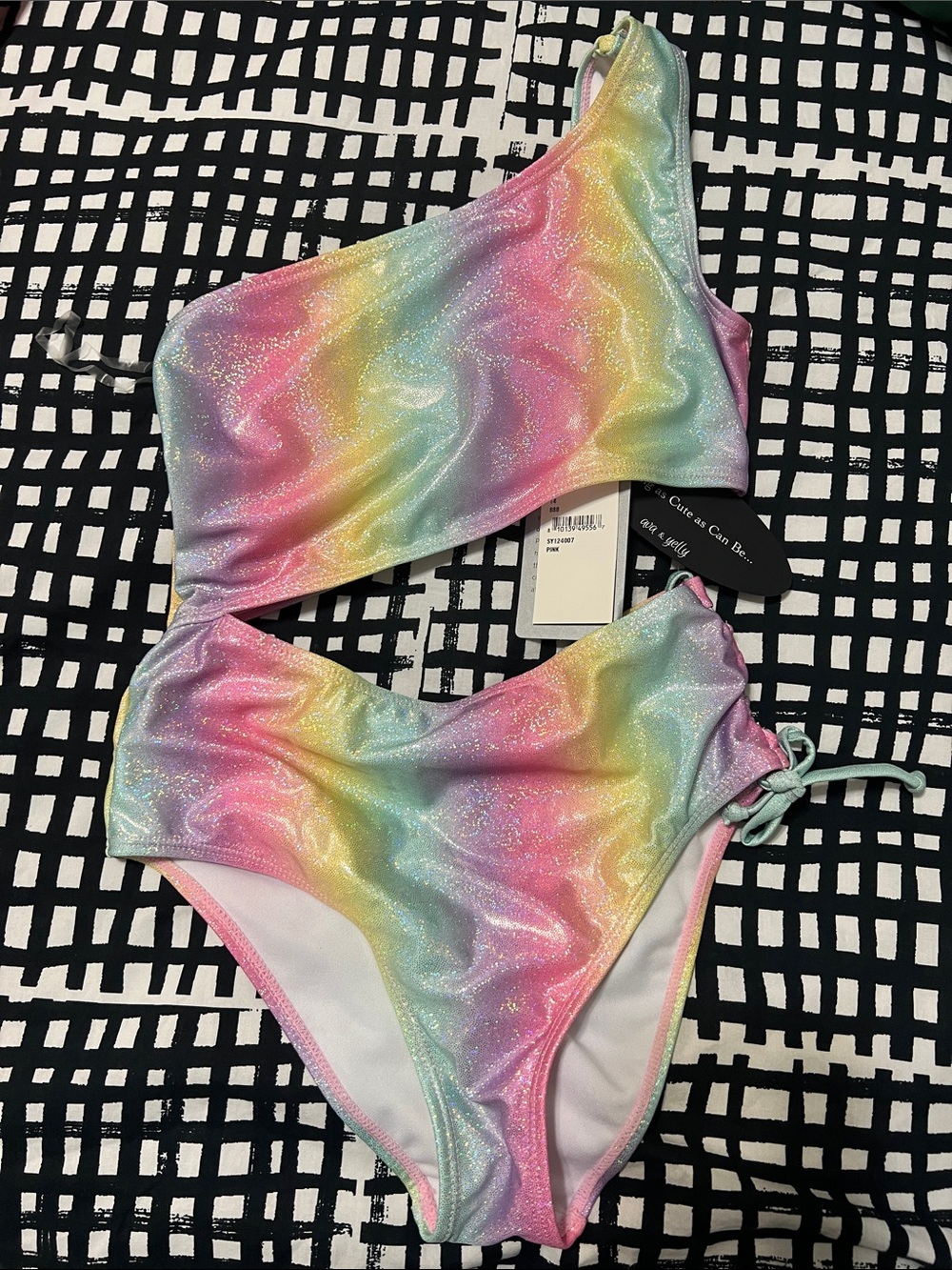 Nordstrom Pastel Rainbow Shimmer one piece